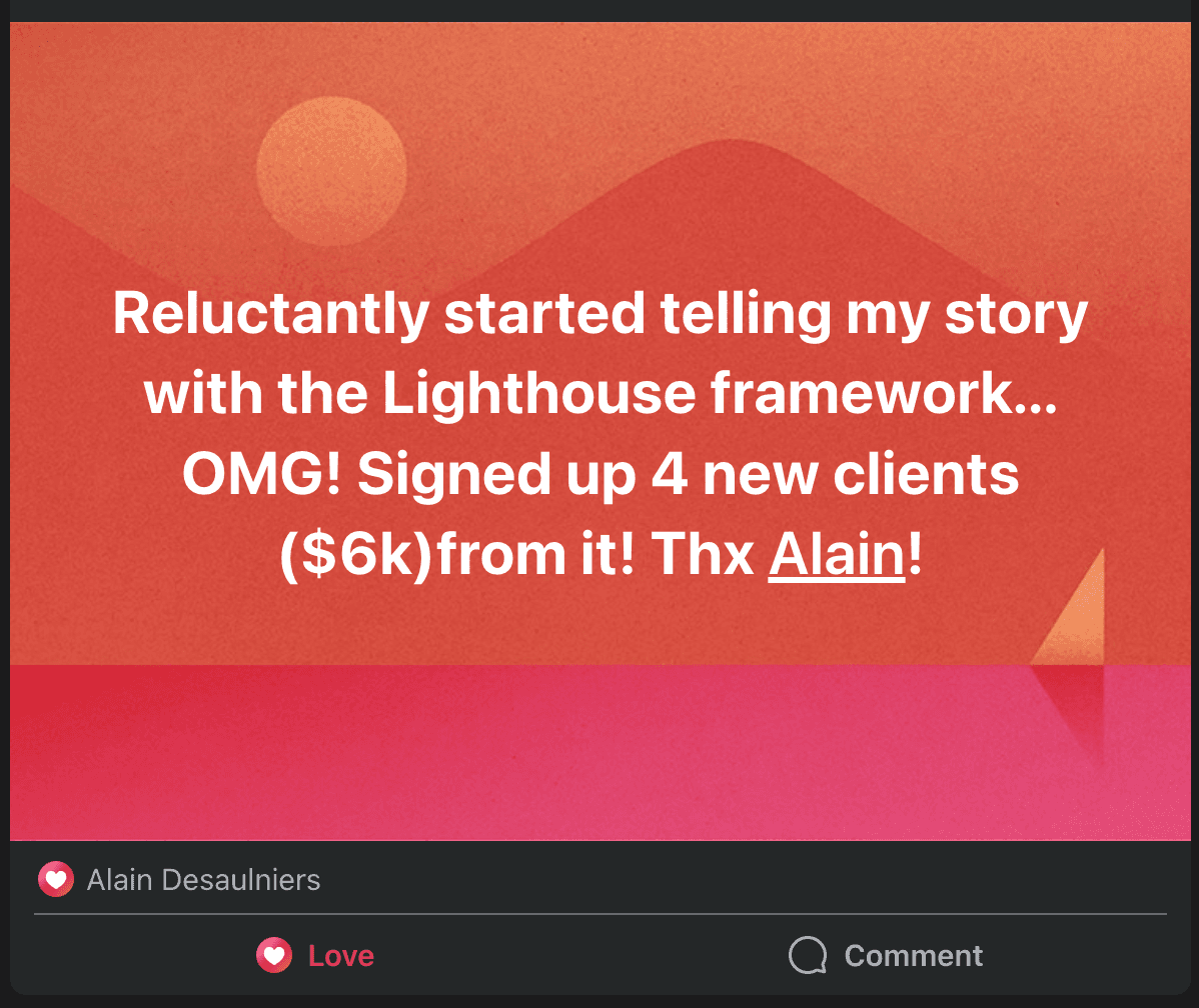 Client testimonial screenshot