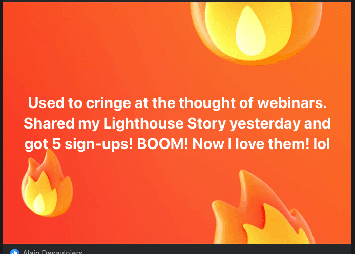 Client testimonial screenshot