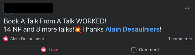 Client testimonial screenshot